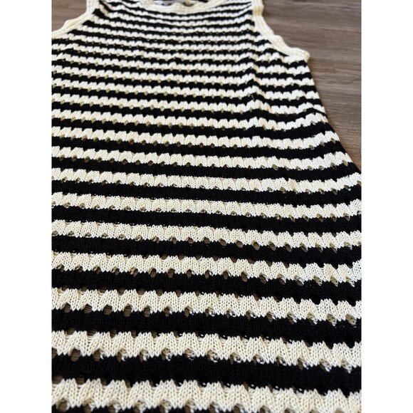 Rough Los Angeles striped crochet long Vest Size Small - Picture 2 of 7